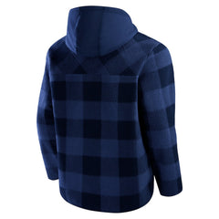 Dallas Cowboys Elements Plaid Polar Fleece Quarter-Zip Hoodie - Navy sale