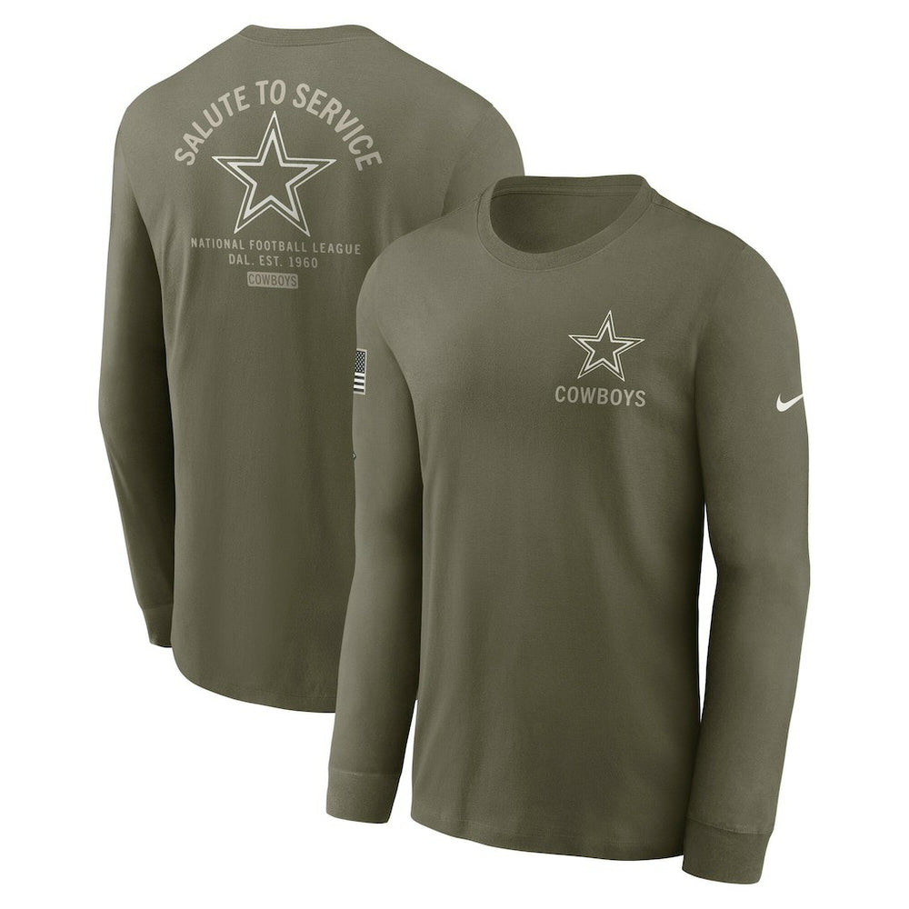 Dallas Cowboys 2025 Salute to Service Sideline Long Sleeve T-Shirt - Olive outlet