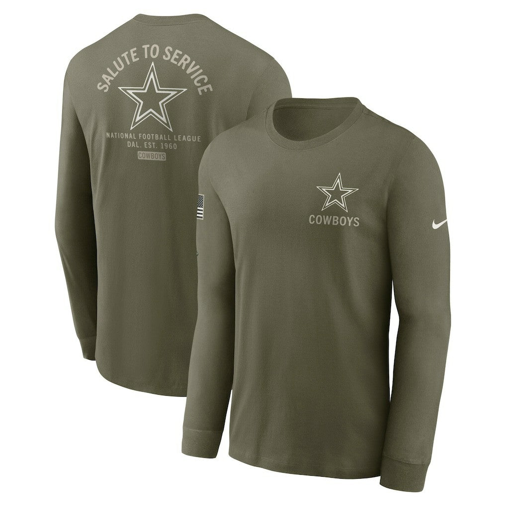 Dallas Cowboys 2025 Salute to Service Sideline Long Sleeve T-Shirt - Olive outlet
