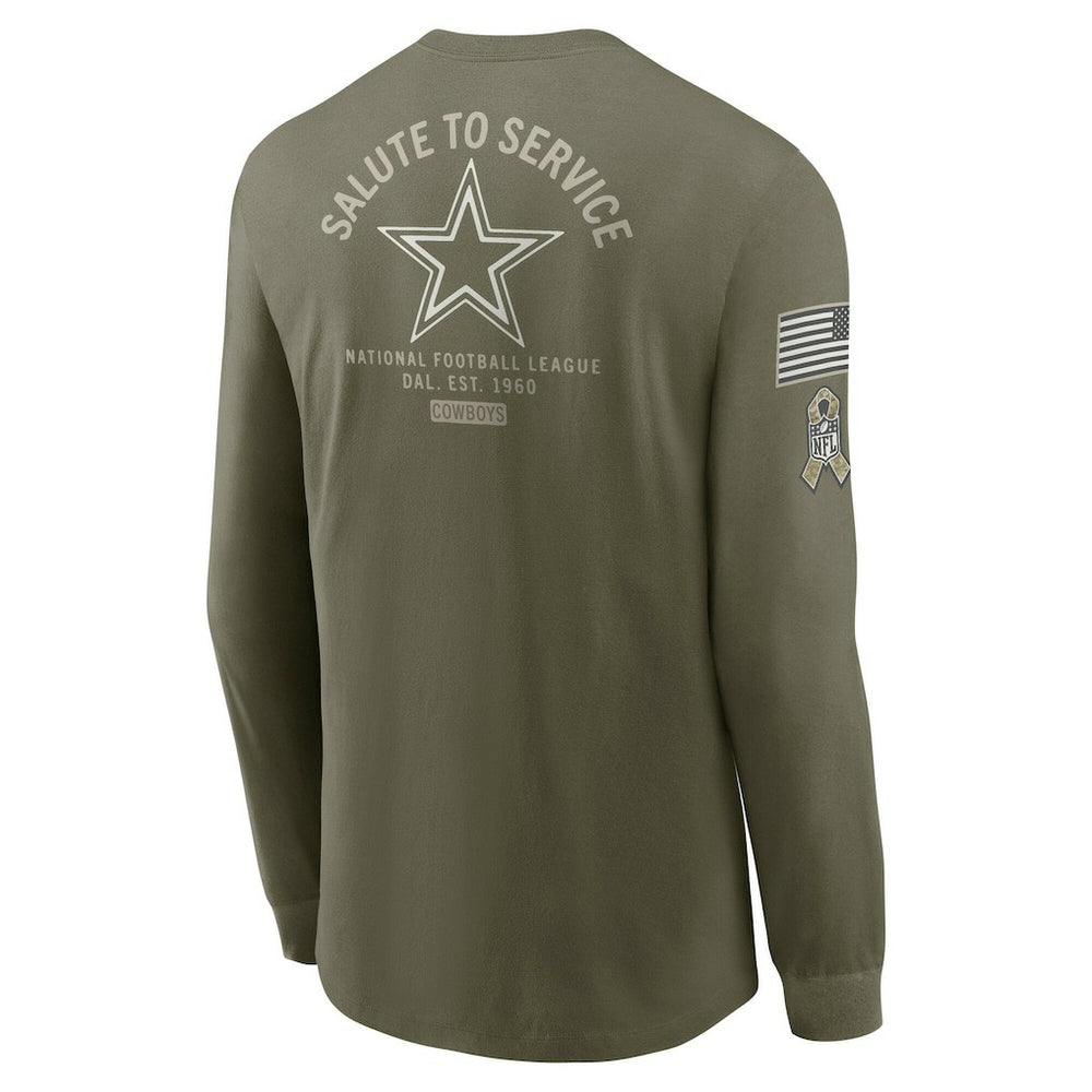 Dallas Cowboys 2025 Salute to Service Sideline Long Sleeve T-Shirt - Olive outlet