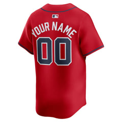 Atlanta Braves Alternate Limited Custom Jersey Red