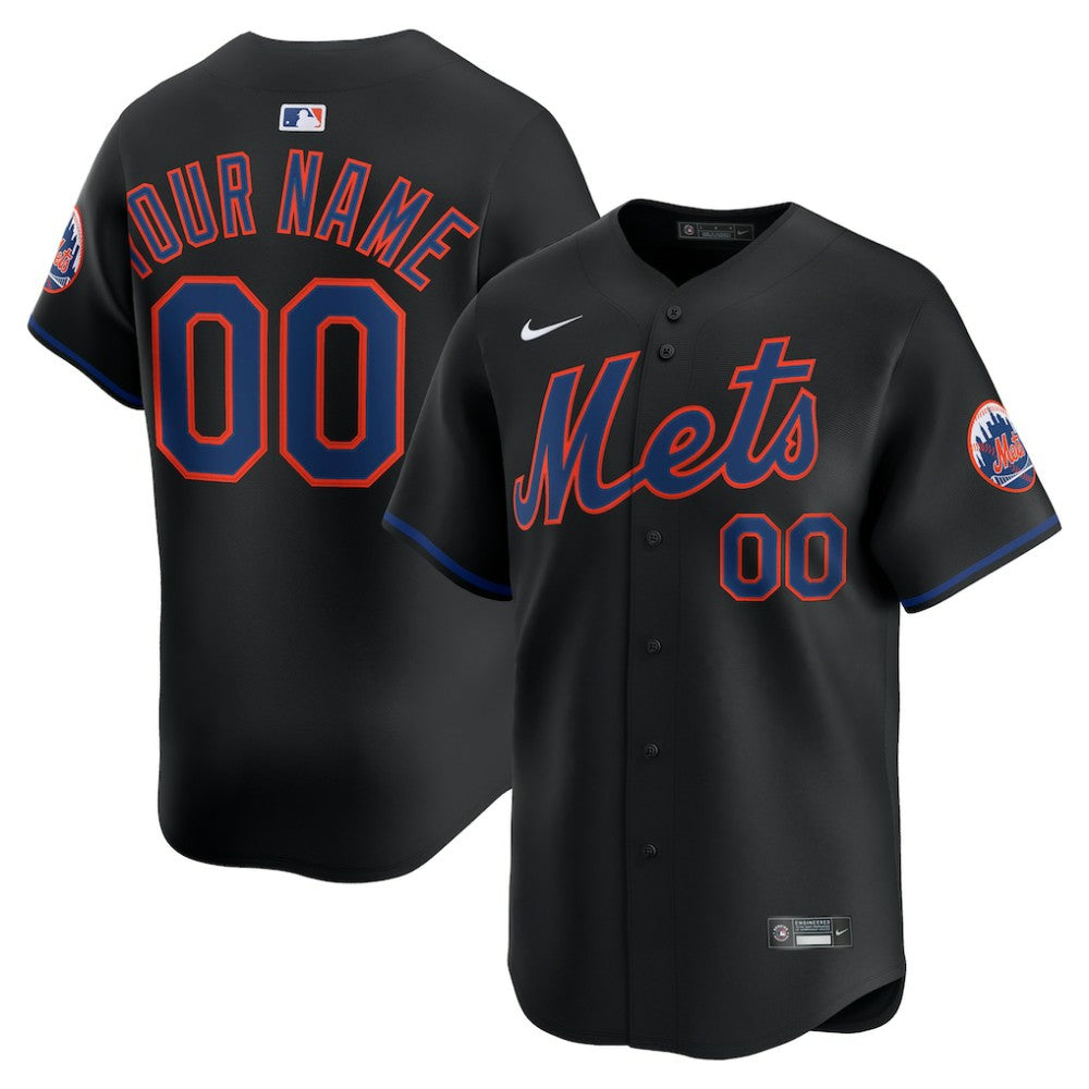 New York Mets Alternate Limited Custom Jersey Black