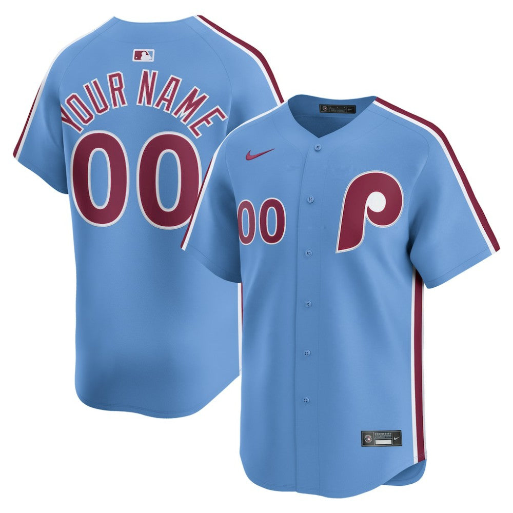 Philadelphia Phillies Alternate Limited Custom Jersey Light Blue