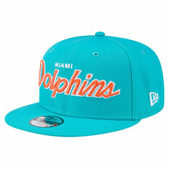 Miami Dolphins New Era Youth Main Script 9FIFTY Snapback Hat - Aqua on sale