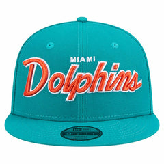 Miami Dolphins New Era Youth Main Script 9FIFTY Snapback Hat - Aqua online