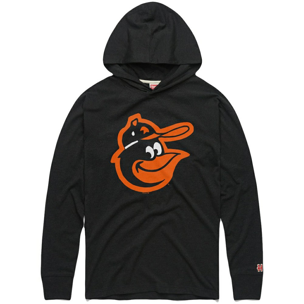 Baltimore Orioles Homage Lightweight Raglan Tri-Blend Pullover Hoodie Charcoal
