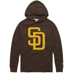 San Diego Padres Homage Lightweight Raglan Tri-Blend Pullover Hoodie Brown