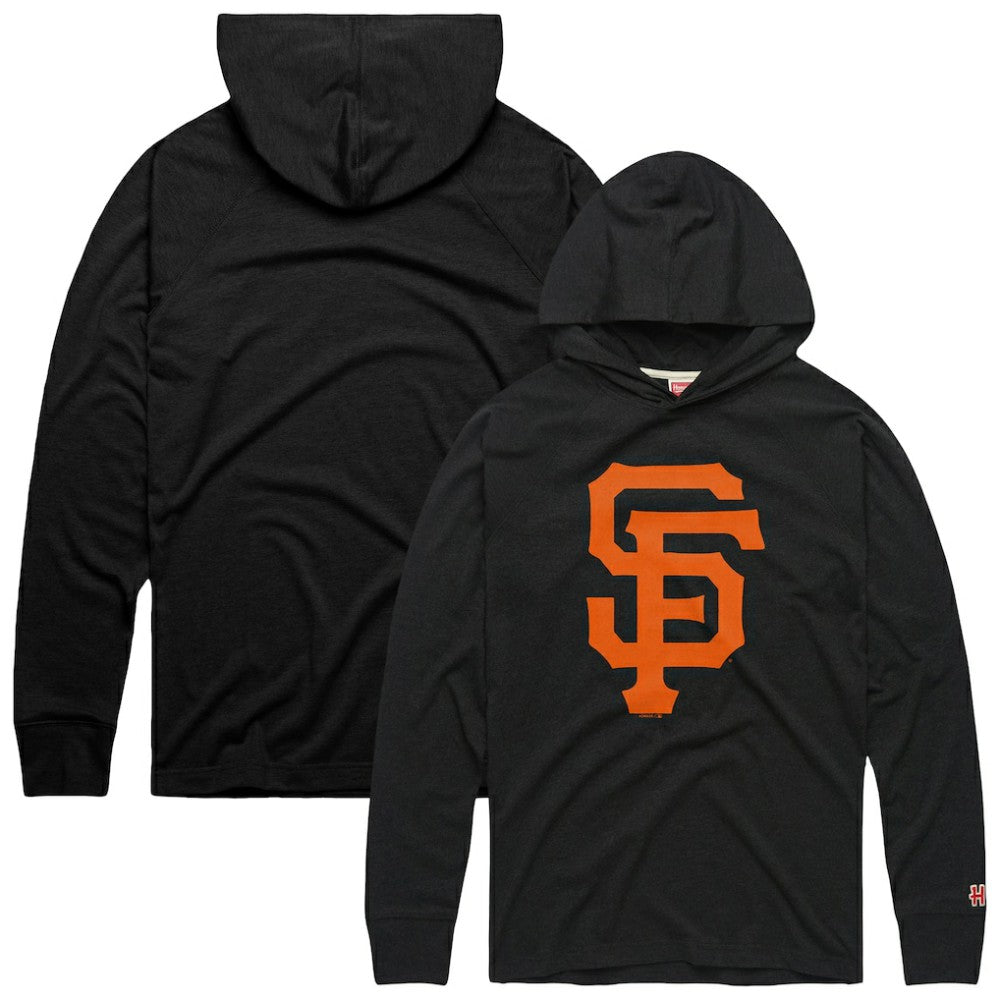 San Francisco Giants Homage Lightweight Raglan Tri-Blend Pullover Hoodie Charcoal