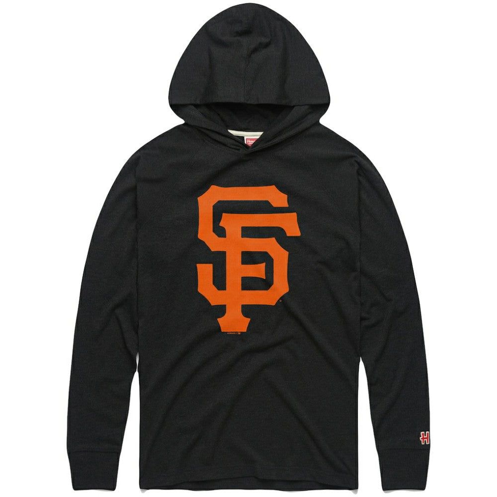 San Francisco Giants Homage Lightweight Raglan Tri-Blend Pullover Hoodie Charcoal