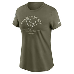 Houston Texans Women's 2025 Salute to Service Sideline T-Shirt - Olive cheap