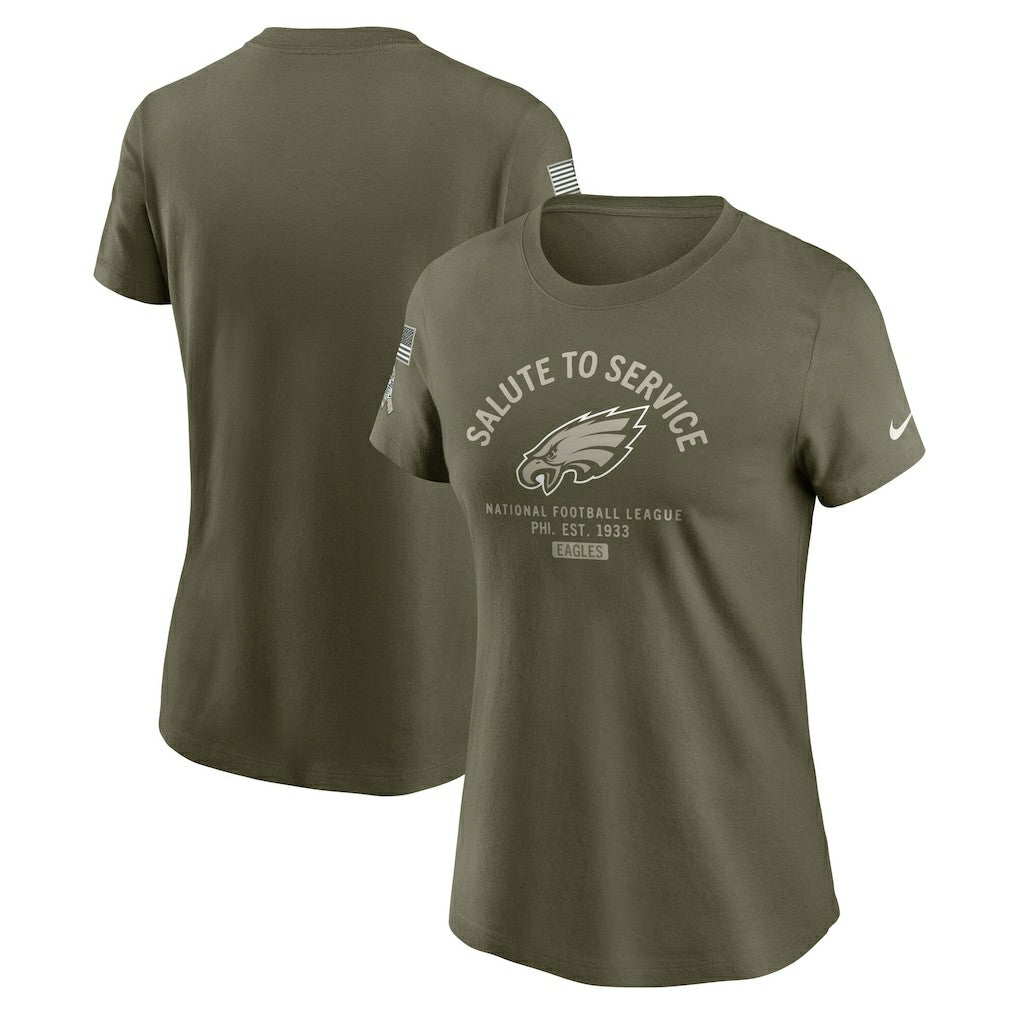 Philadelphia Eagles Women's 2025 Salute to Service Sideline T-Shirt - Olive discount