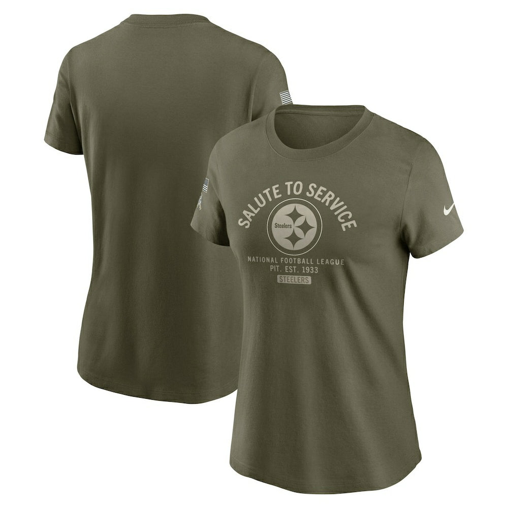 Pittsburgh Steelers Women's 2025 Salute to Service Sideline T-Shirt - Olive cheap