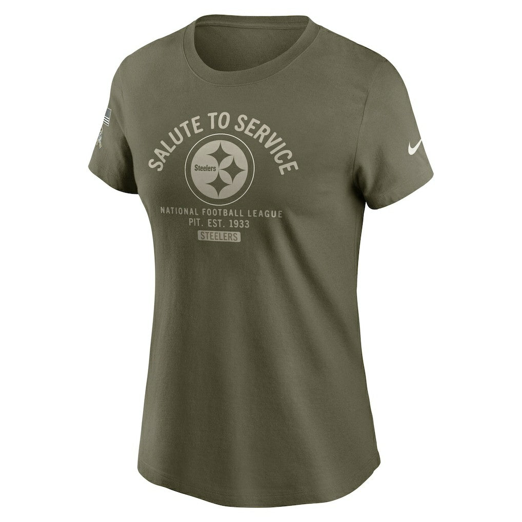 Pittsburgh Steelers Women's 2025 Salute to Service Sideline T-Shirt - Olive cheap