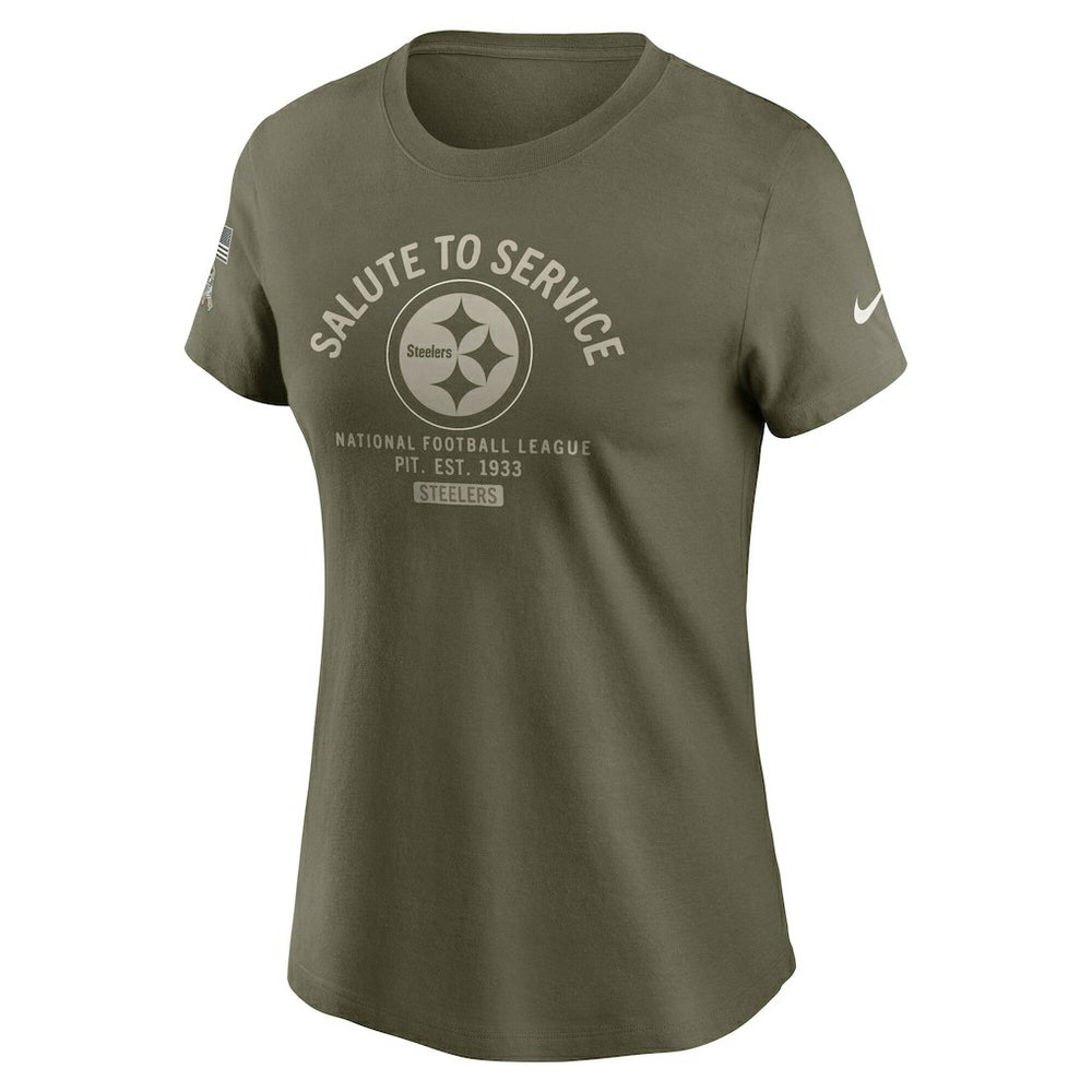 Pittsburgh Steelers Women's 2025 Salute to Service Sideline T-Shirt - Olive cheap