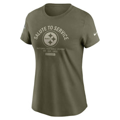 Pittsburgh Steelers Women's 2025 Salute to Service Sideline T-Shirt - Olive cheap
