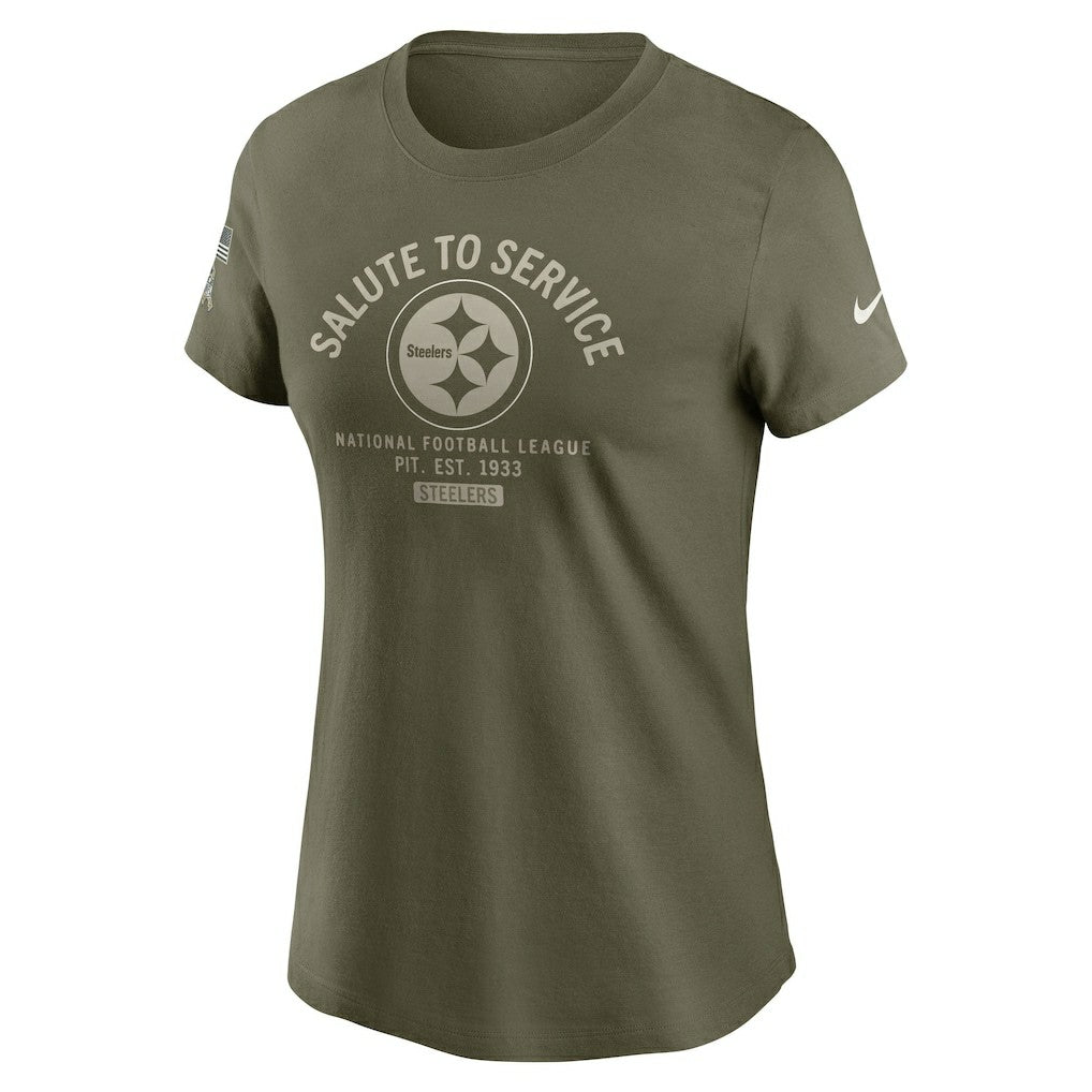 Pittsburgh Steelers Women's 2025 Salute to Service Sideline T-Shirt - Olive cheap