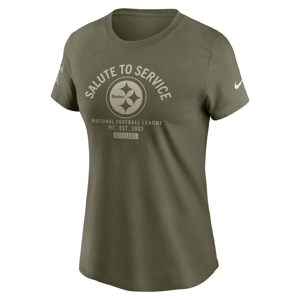 Pittsburgh Steelers Women's 2025 Salute to Service Sideline T-Shirt - Olive cheap