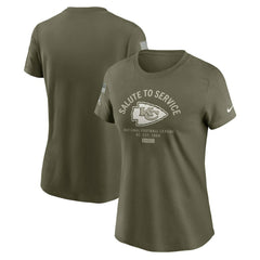 Kansas City Chiefs Women's 2025 Salute to Service Sideline T-Shirt - Olive discount