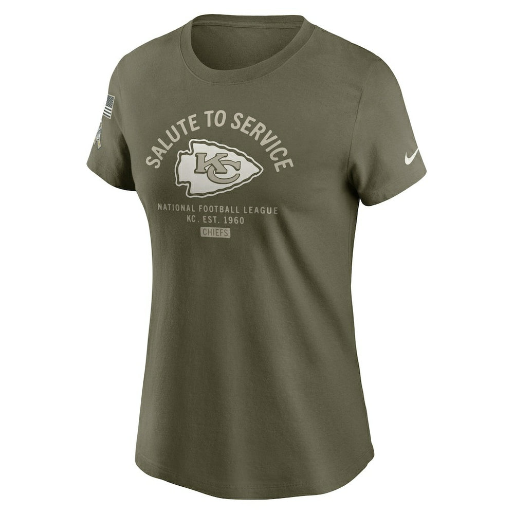 Kansas City Chiefs Women's 2025 Salute to Service Sideline T-Shirt - Olive discount