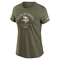 Minnesota Vikings Women's 2025 Salute to Service Sideline T-Shirt - Olive cheap