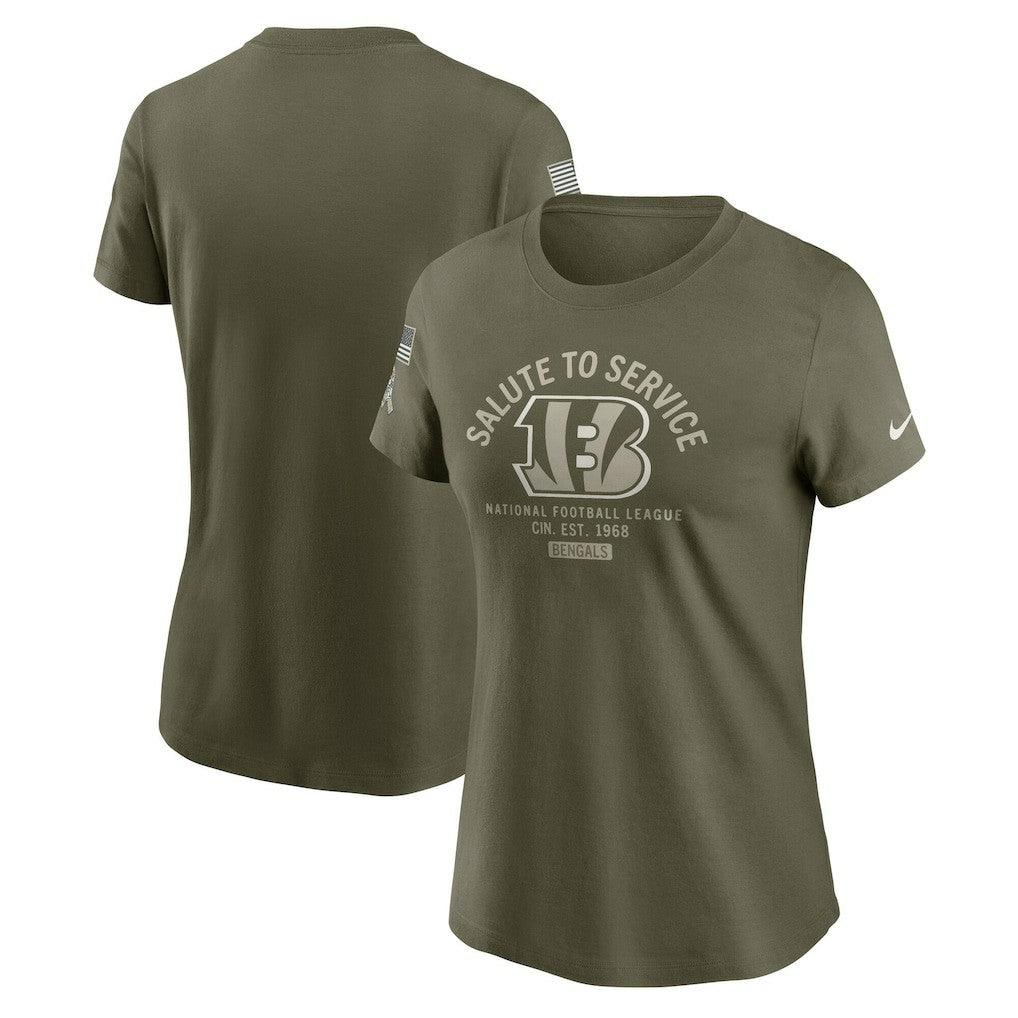 Cincinnati Bengals Women's 2025 Salute to Service Sideline T-Shirt - Olive online