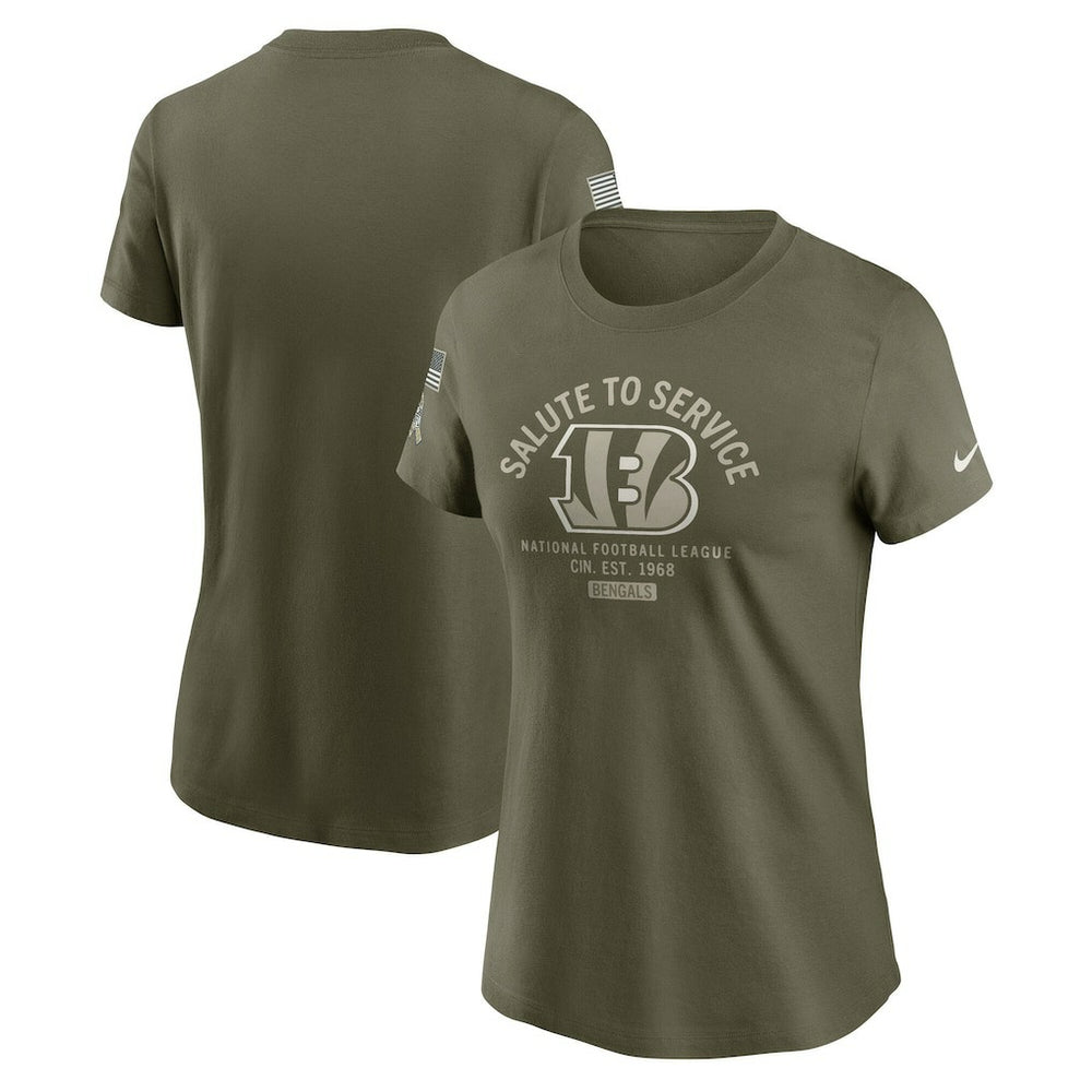Cincinnati Bengals Women's 2025 Salute to Service Sideline T-Shirt - Olive online