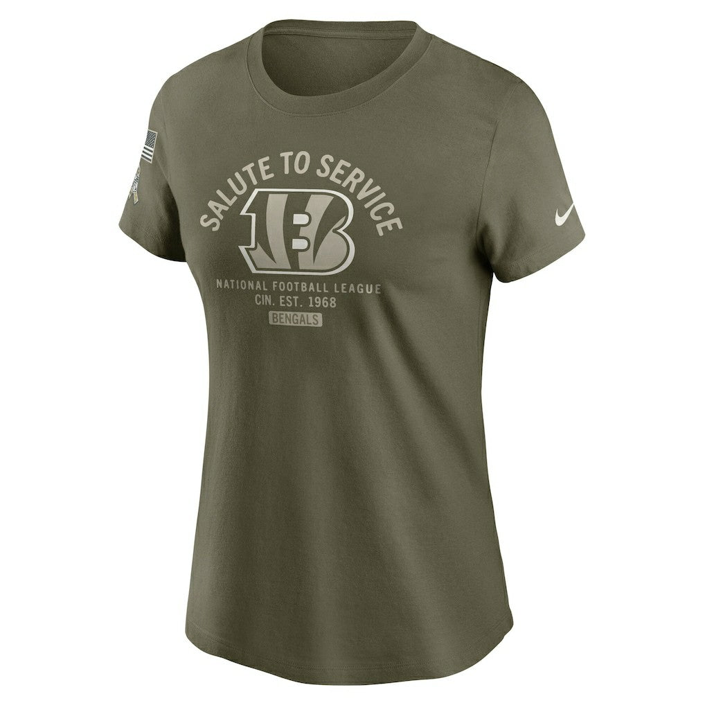 Cincinnati Bengals Women's 2025 Salute to Service Sideline T-Shirt - Olive online