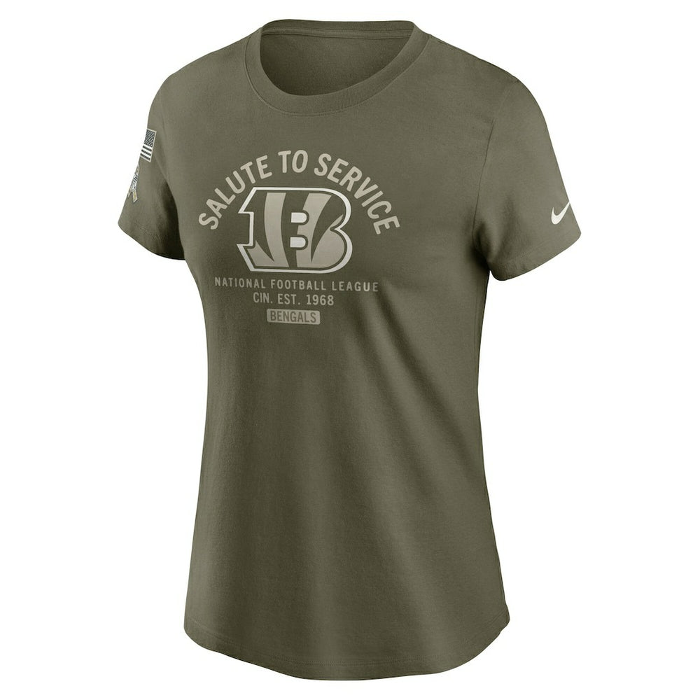 Cincinnati Bengals Women's 2025 Salute to Service Sideline T-Shirt - Olive online