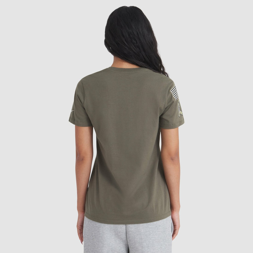Detroit Lions Women's 2025 Salute to Service Sideline T-Shirt - Olive on sale