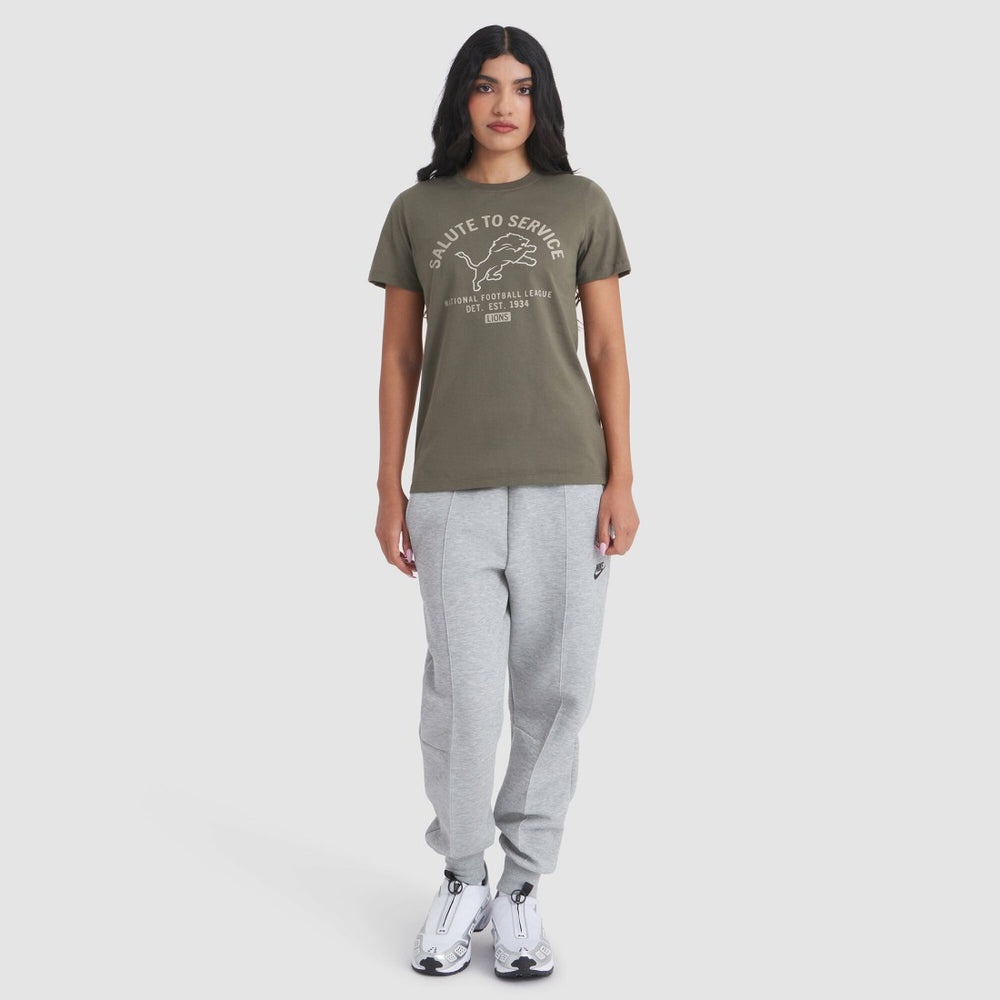Detroit Lions Women's 2025 Salute to Service Sideline T-Shirt - Olive on sale