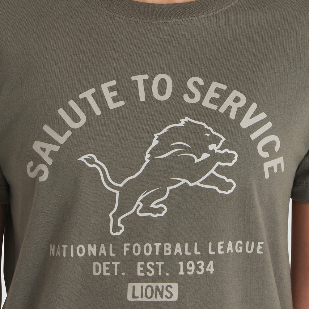 Detroit Lions Women's 2025 Salute to Service Sideline T-Shirt - Olive on sale