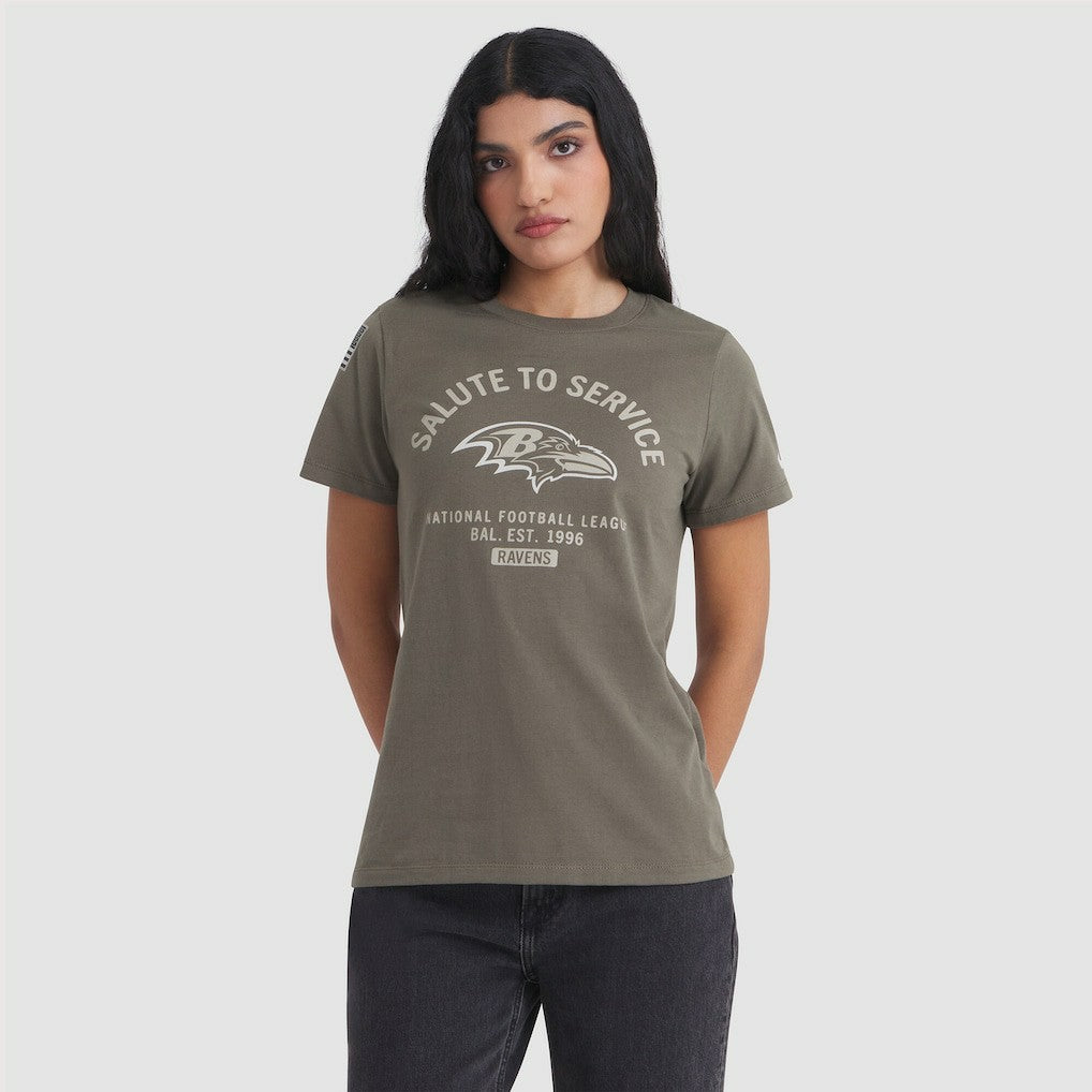 Baltimore Ravens Women's 2025 Salute to Service Sideline T-Shirt - Olive for sale