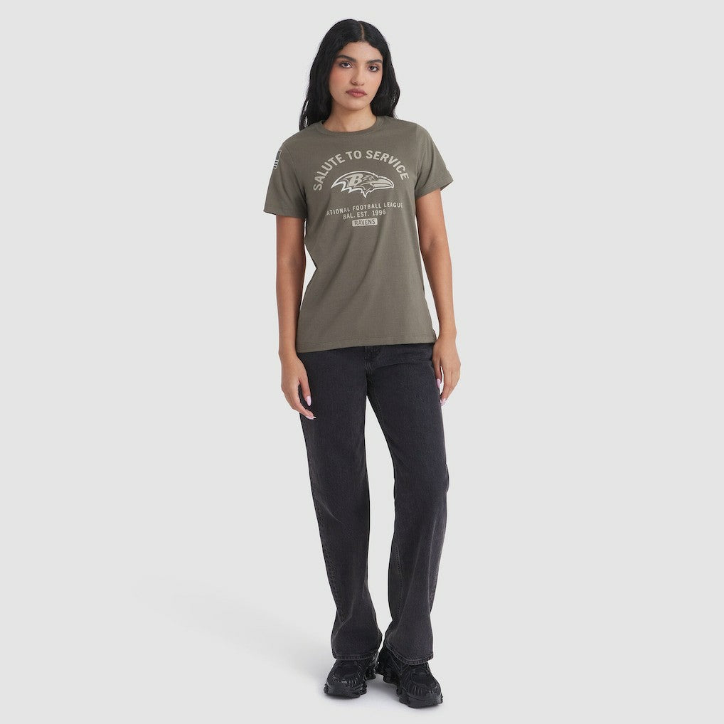Baltimore Ravens Women's 2025 Salute to Service Sideline T-Shirt - Olive for sale