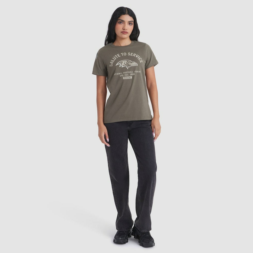 Baltimore Ravens Women's 2025 Salute to Service Sideline T-Shirt - Olive for sale