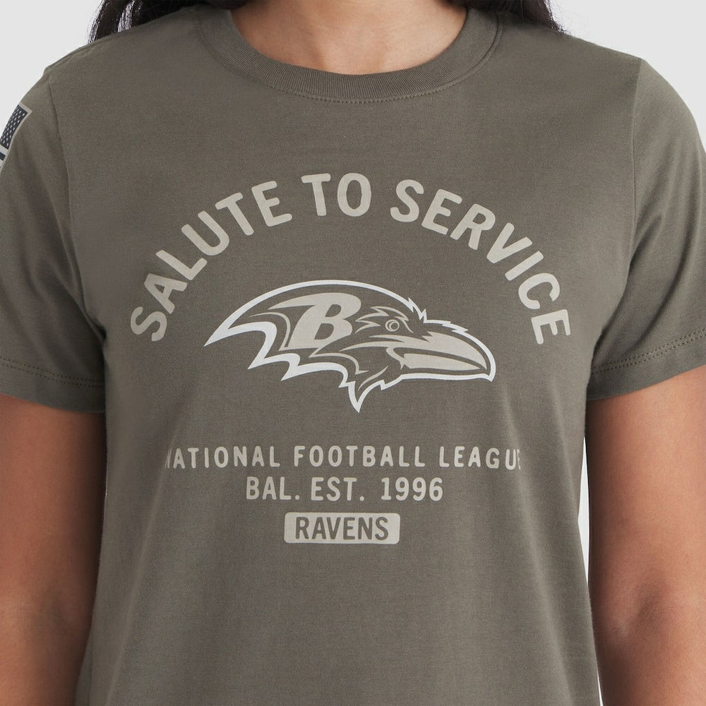 Baltimore Ravens Women's 2025 Salute to Service Sideline T-Shirt - Olive for sale