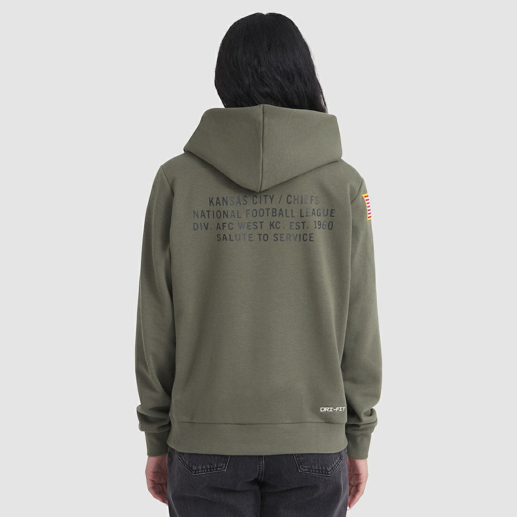 Kansas City Chiefs Women's 2025 Salute to Service Sideline Standard Issue Dri-FIT Hoodie - Olive discount