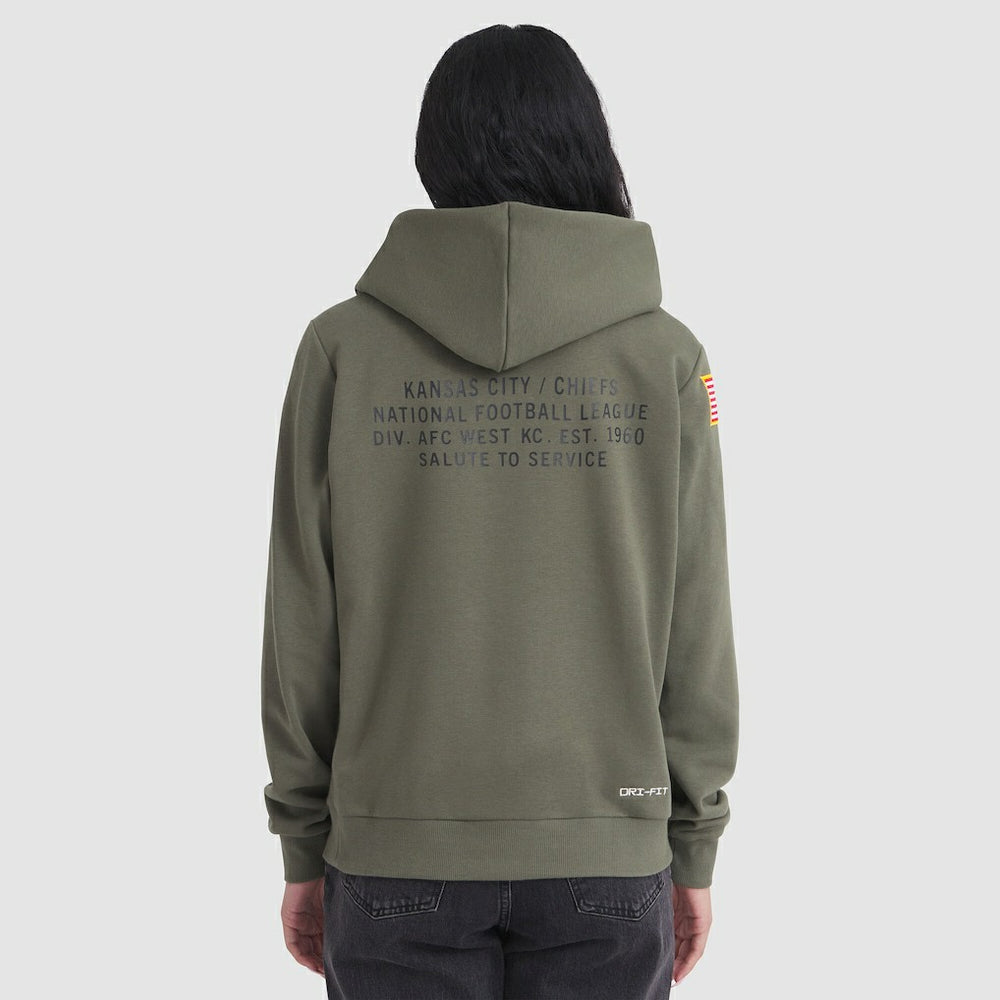 Kansas City Chiefs Women's 2025 Salute to Service Sideline Standard Issue Dri-FIT Hoodie - Olive discount