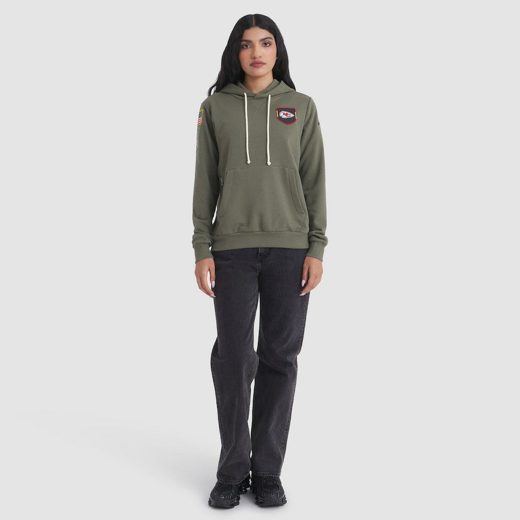 Kansas City Chiefs Women's 2025 Salute to Service Sideline Standard Issue Dri-FIT Hoodie - Olive discount