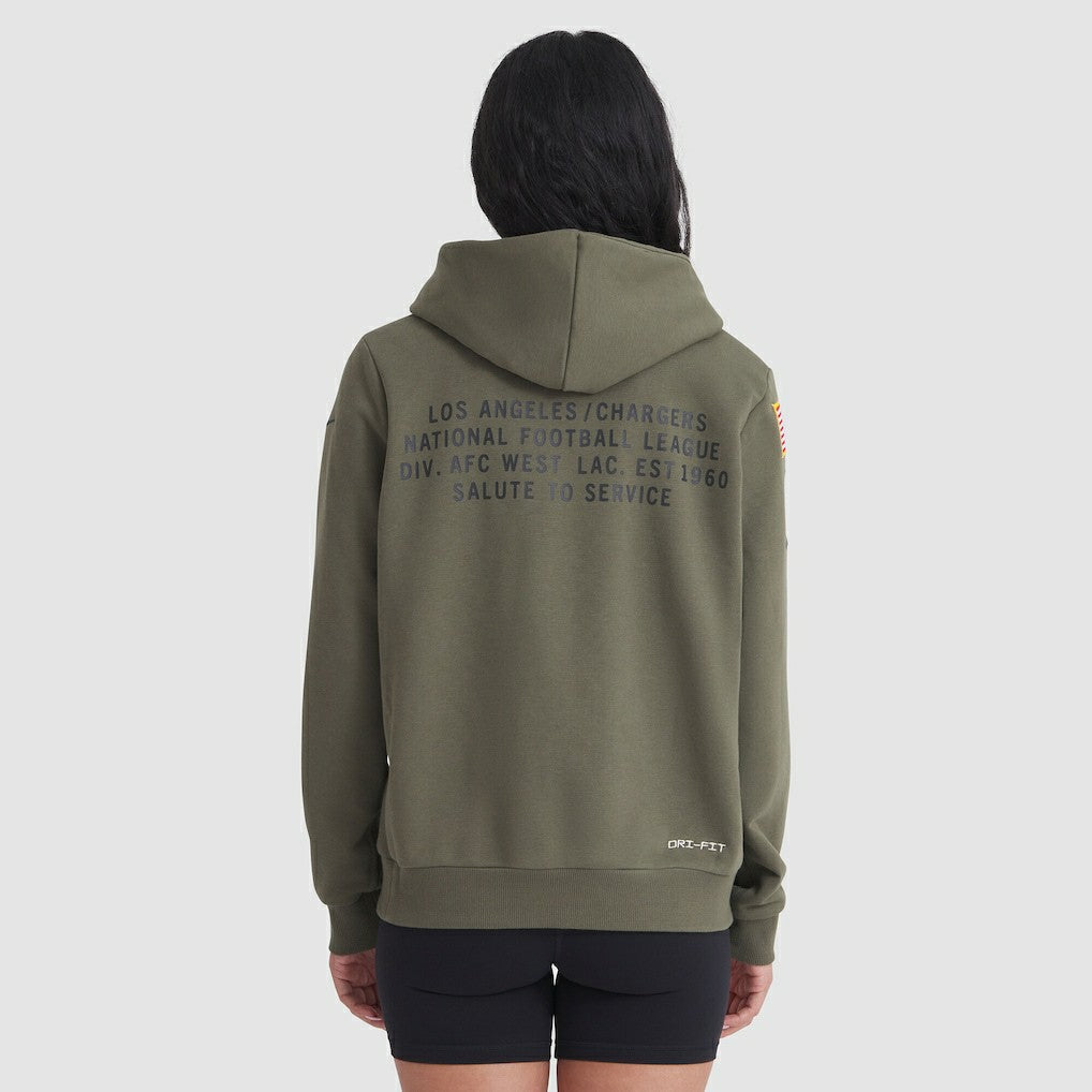 Los Angeles Chargers Women's 2025 Salute to Service Sideline Standard Issue Dri-FIT Hoodie - Olive online