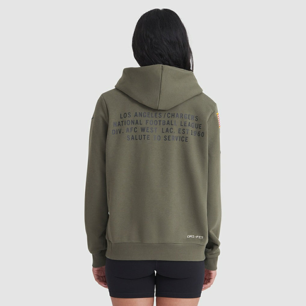 Los Angeles Chargers Women's 2025 Salute to Service Sideline Standard Issue Dri-FIT Hoodie - Olive online
