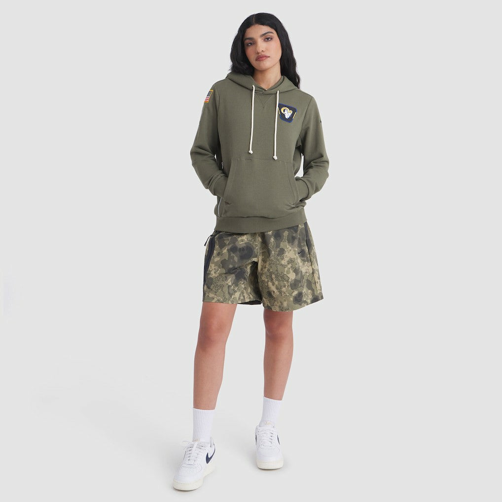 Los Angeles Rams Women's 2025 Salute to Service Sideline Standard Issue Dri-FIT Hoodie - Olive on sale