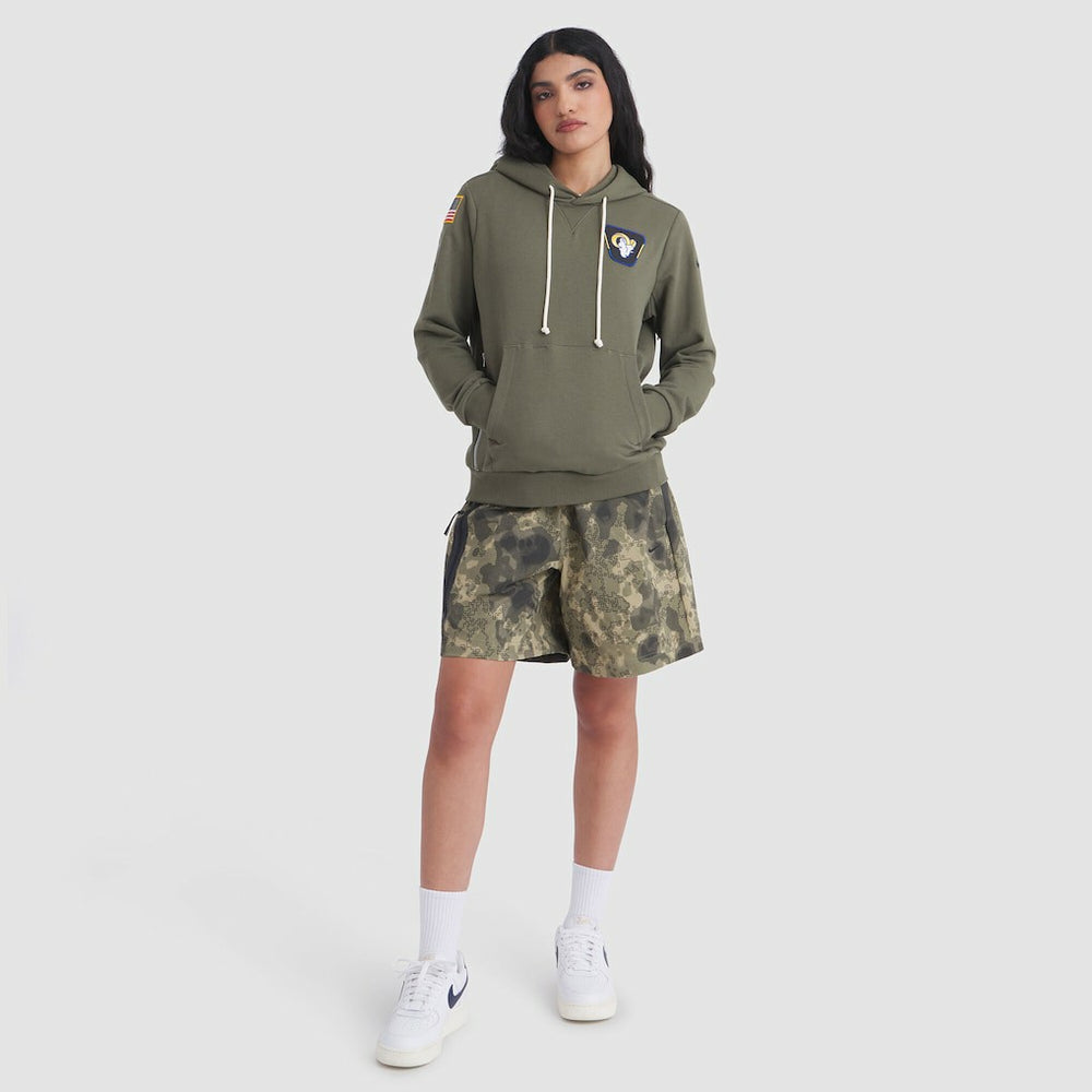 Los Angeles Rams Women's 2025 Salute to Service Sideline Standard Issue Dri-FIT Hoodie - Olive on sale