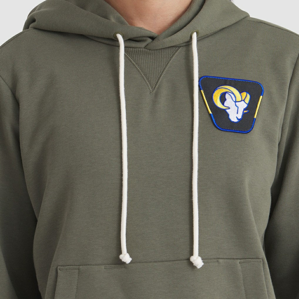 Los Angeles Rams Women's 2025 Salute to Service Sideline Standard Issue Dri-FIT Hoodie - Olive on sale