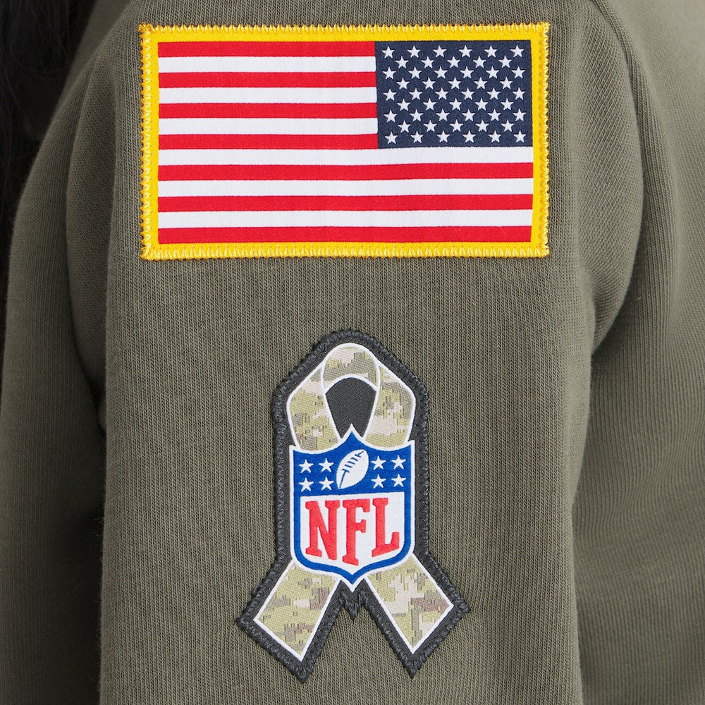 Los Angeles Rams Women's 2025 Salute to Service Sideline Standard Issue Dri-FIT Hoodie - Olive on sale
