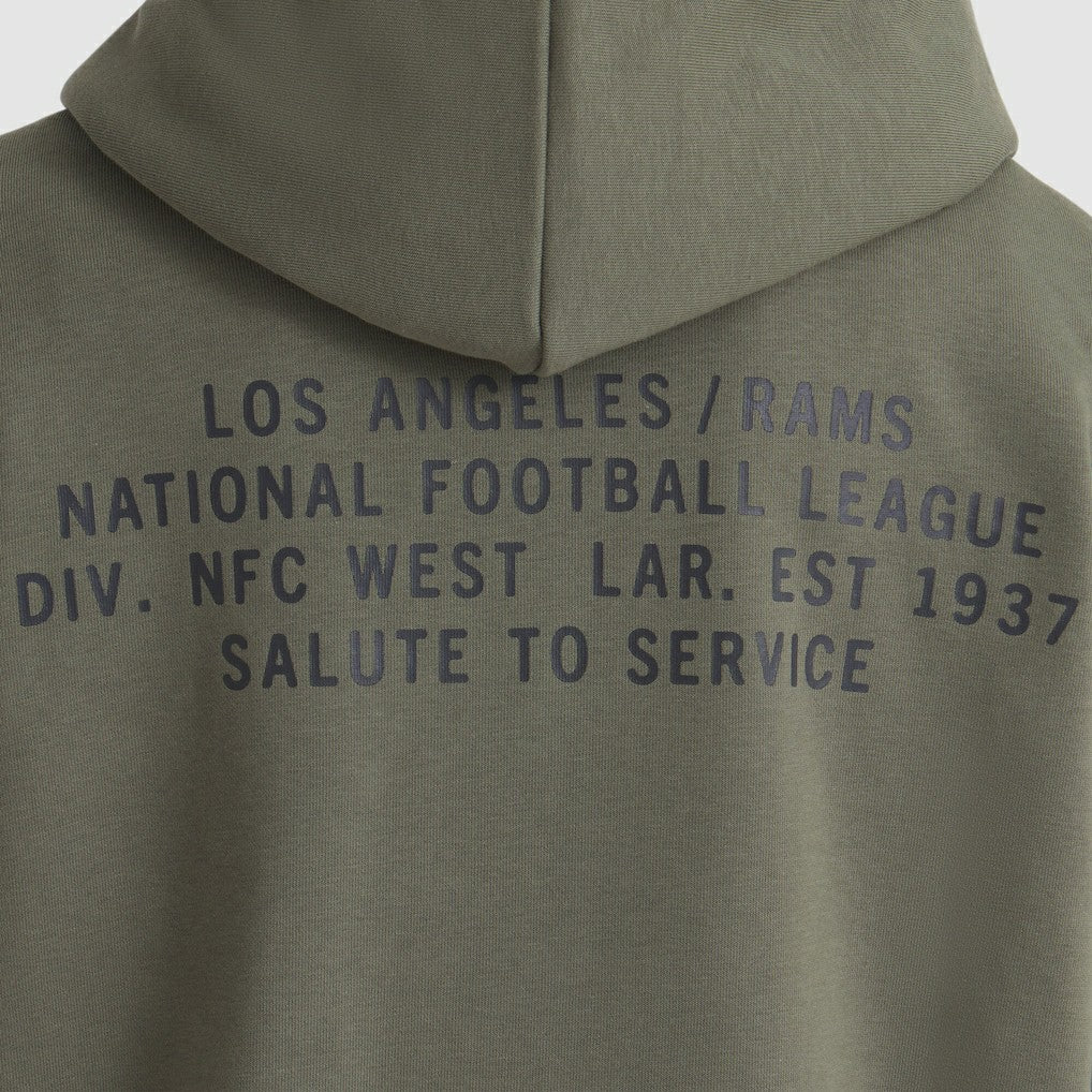 Los Angeles Rams Women's 2025 Salute to Service Sideline Standard Issue Dri-FIT Hoodie - Olive on sale