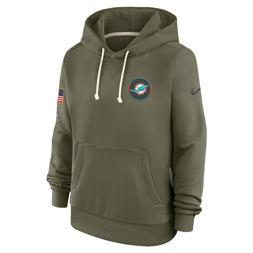Miami Dolphins Women's 2025 Salute to Service Sideline Standard Issue Dri-FIT Hoodie - Olive on sale
