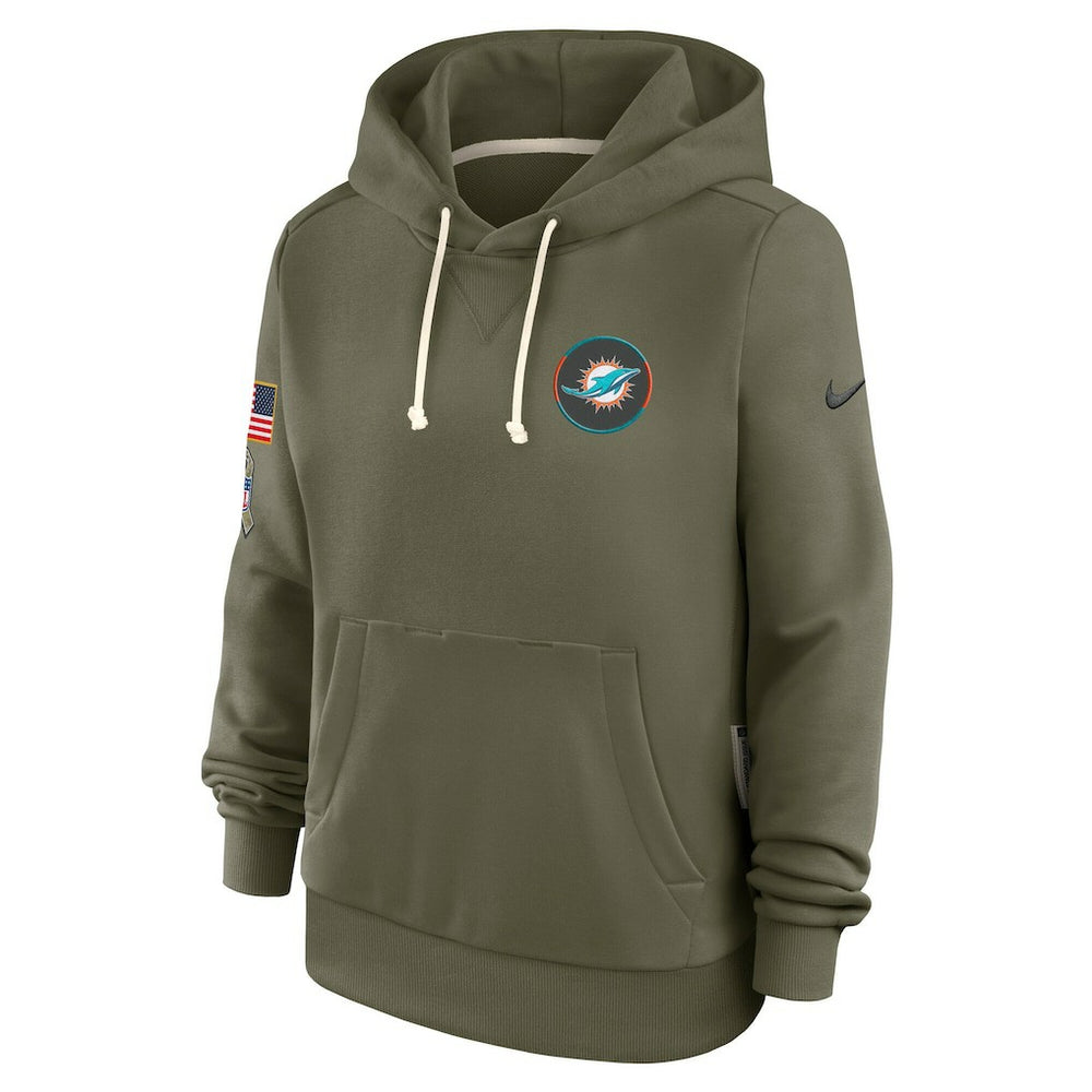 Miami Dolphins Women's 2025 Salute to Service Sideline Standard Issue Dri-FIT Hoodie - Olive on sale