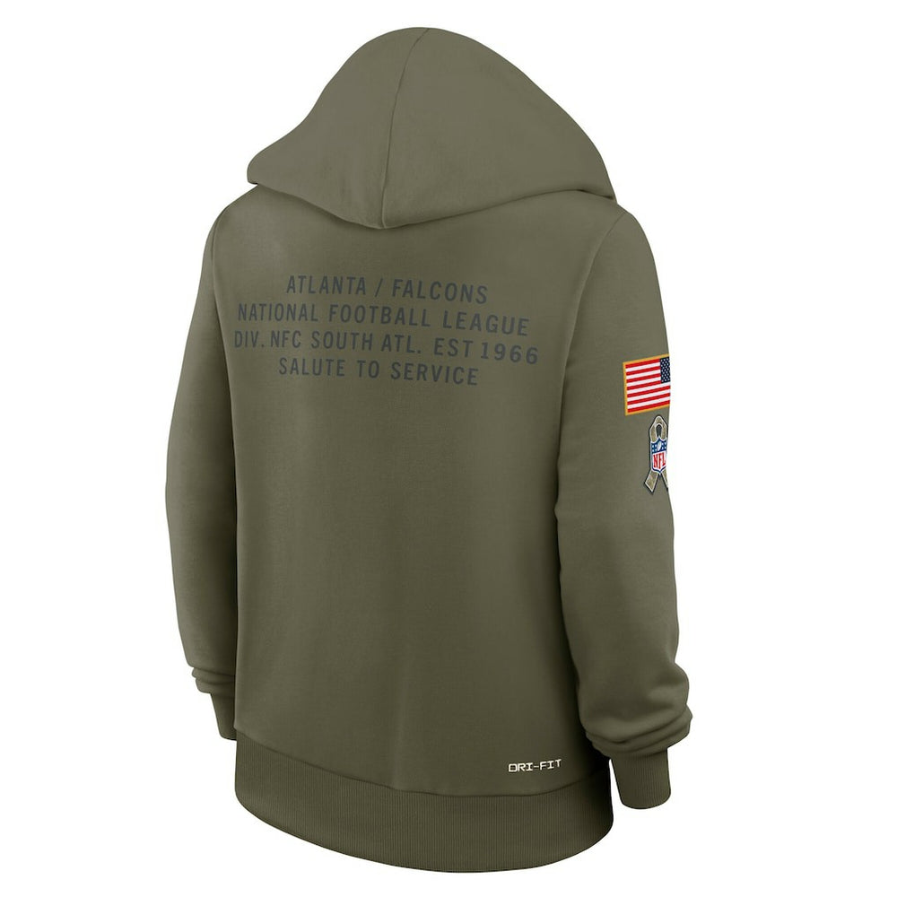 Atlanta Falcons Women's 2025 Salute to Service Sideline Standard Issue Dri-FIT Hoodie - Olive for sale