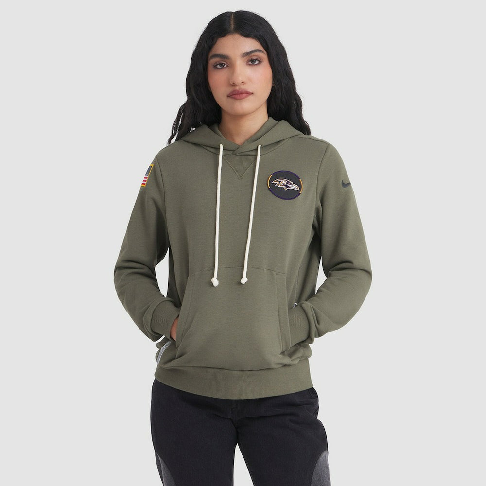Baltimore Ravens Women's 2025 Salute to Service Sideline Standard Issue Dri-FIT Hoodie - Olive cheap