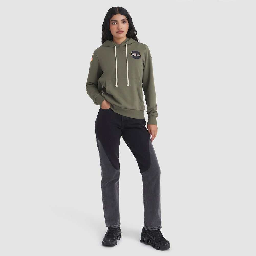 Baltimore Ravens Women's 2025 Salute to Service Sideline Standard Issue Dri-FIT Hoodie - Olive cheap